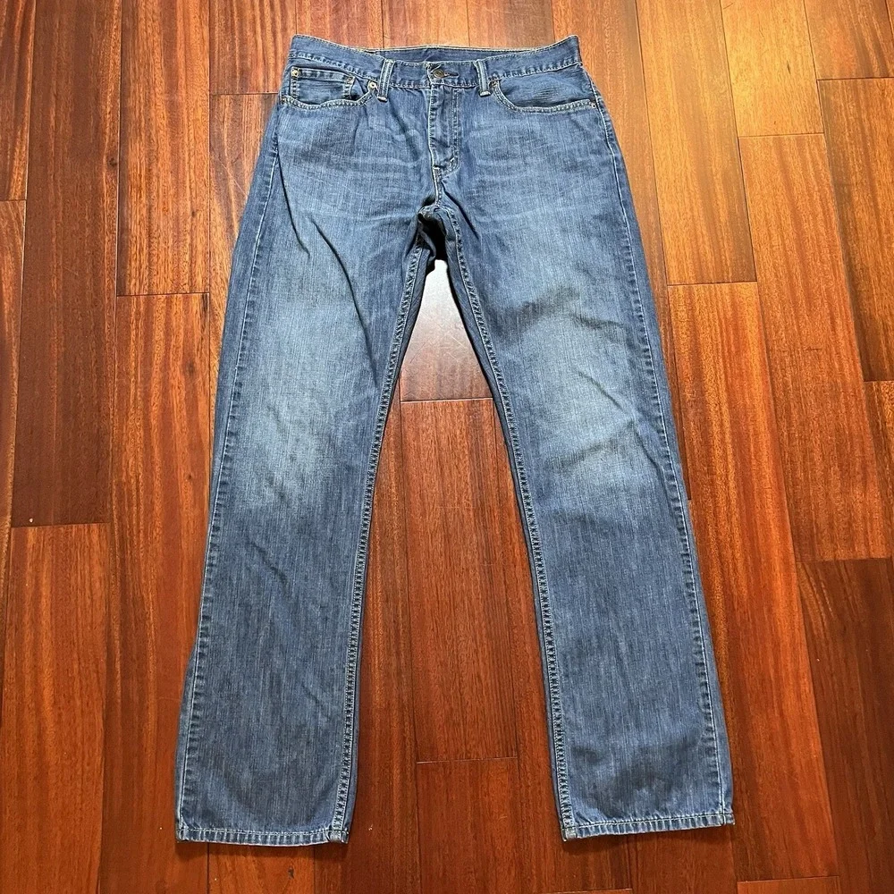 Levi's Jeans Men 33x34 514 Blue Slim Straight Leg Gorpcore Faded Denim Workwear